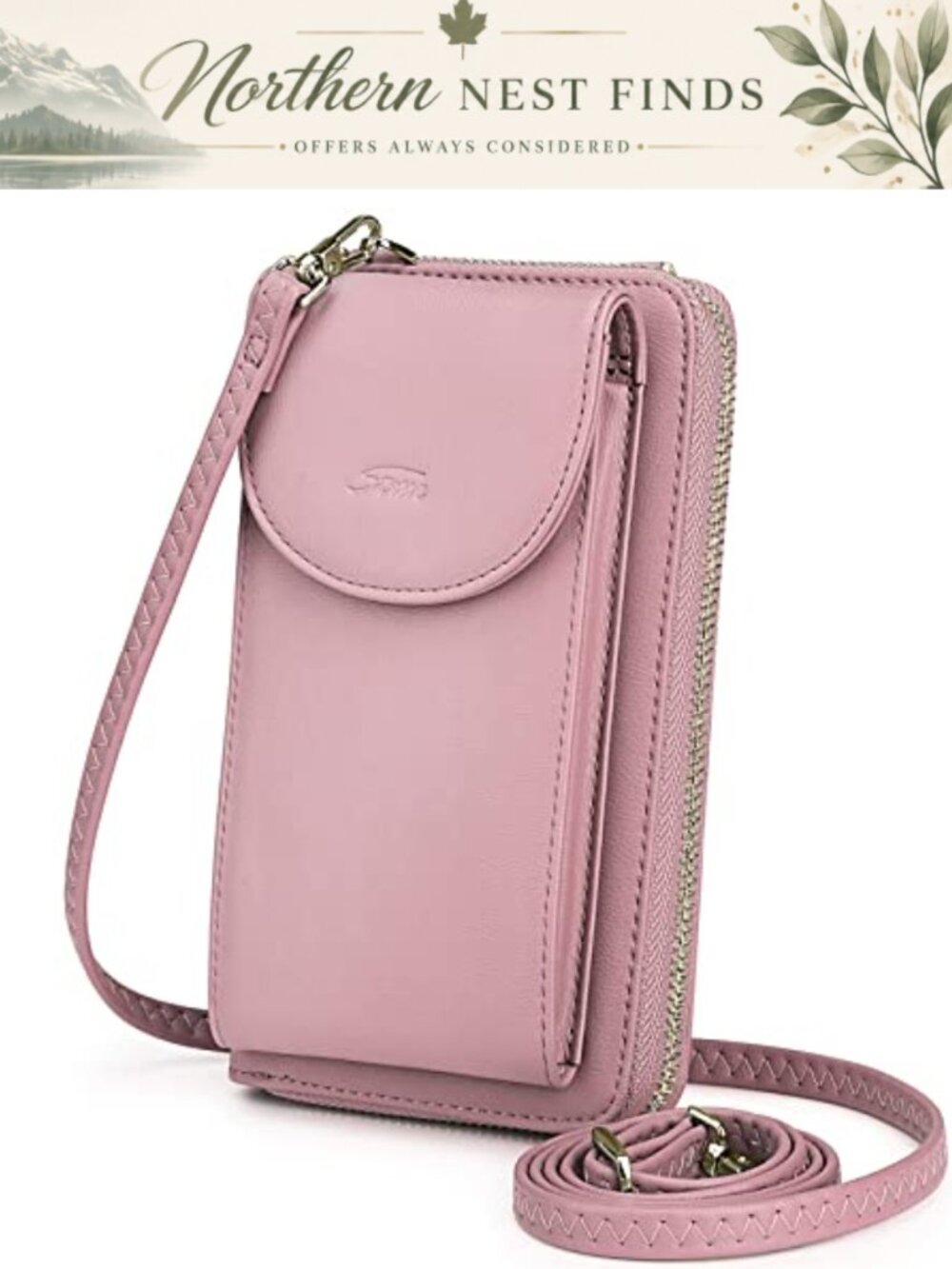 PU Leather RFID Blocking Crossbody Phone Bag Wallet Purse